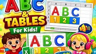 Learn Alphbetics | Numbers | Tables | With Speak Cells | Printout Dotted Text for practice