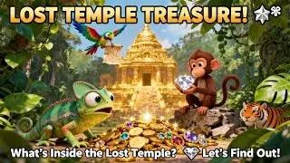 🌋🦎 Jungle Creatures Find Lost Temple Treasure! 💎🐒 | Colorful Cartoon Adventure | @AICartoonFun88