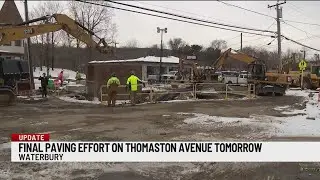 Final paving on Thomaston Avenue to mark completion of water main repairs in Waterbury