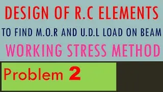 Working Stress Method | Analysis Problem | Moment of resistance | safe u.d.l load