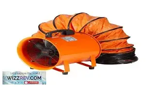 VEVOR Portable Ventilator 8 inch Heavy Duty Cylinder Fan with 16.4ft Duct