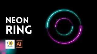 Learn to create NEON RING in Adobe Illustrator 🔥