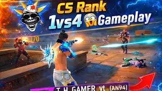 CS Rank 1vs4 😱Can i Clutch Headshot 💀 Gameplay watch end 🤣#thehuntergamer1b #freefire #raistar #ff 