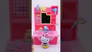 Satisfying with Unboxing & Test Pink Rabbit Washstand Set ASMR #toys #unboxingvideo  #cooking