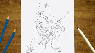 Kid Goku Pencil Sketch | Dragon Ball Drawing Step by Step | easy for Beginner's