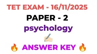 TN TET PAPER 2 | PSYCHOLOGY ANSWER KEY IN TAMIL 