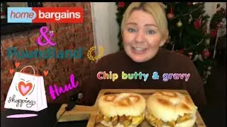 Chip butty with gravy & shopping haul