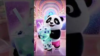 Everyone Froze After Seeing This Glittery Mint Galaxy Drink 😱💚🐼#funny #shocking #magic #shorts
