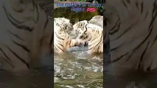 The Battle For Water Rights Pt2 #nature #animals#bengaltiger #whitetiger #funny #waterrights #battle