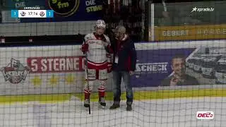 Interview mit Fabian Herrmann - 1. Drittelpause - Eisb&auml;ren Regensburg - EC Bad Nauheim