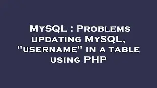 MySQL : Problems updating MySQL, 