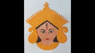 Maa Durga face clay art | Making a Durga mata face decorating |  clay art | maa durga face with clay