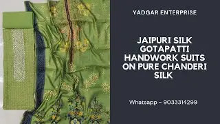 Exclusive Jaipuri Handwork Salwar Suit on Pure Chanderi Silk Fabric (Wholesaler) 9033314299- Yadgar