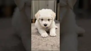 Fluffy White Puppy Playing Video #puppy #cute #pets #funny #dog #viral #shorts