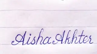 Aisha Akhter name Calligraphy | English writing | English ki writing | #shorts