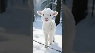 lamb in the snow