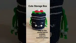 Cute crochet storage bin #cute #crochet #storage  #box #bin #shorts