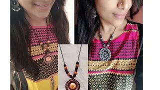 Necklace Made With Air Dry Clay/Jewellery Making/Clay Jewellery