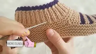 Sol El Yeni Çeyizlik İki Şişle Örülen Patik / Yeni Patik Modelleri / Knit Booties/ Knit Slippers