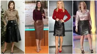 super marvelous and comfortable leather skirts for 40 plus women for office wear #2023 #2024#leather