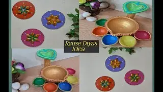 Diwali waste Diya 🪔 Reuse Ideas/ Easy Wal Hanging from empty tealight Candles / renew in big Holder
