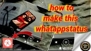 New trending animation video editing tutorial kine master mobile phone with headphones backgrund