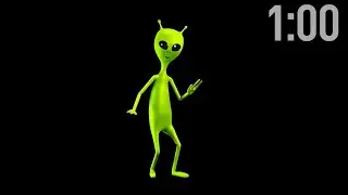 1 Minute Countdown Timer (with Music) | Animated Cartoon Alien Dancing