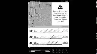 Papercast E-paper Bus Stop Displays Content Showing Live Arrivals, Route Map and Notifications