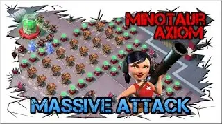 Boom Beach OP Massive Attack Minotaur & Axiom! Only Zooka