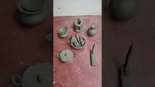 Making Mini Clay Cooking Pots & Vegetables #shorts