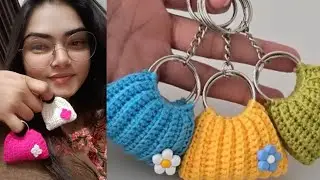 Crochet Easy mini pruse🛍️keychain🔑Tutorial for beginners @Nisha_hooda #crochet#viral#easy#diy#shorts