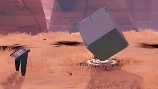 Visit a memorial Cube in the desert or by a lake! Fortnite Worlds Collide Challenges!