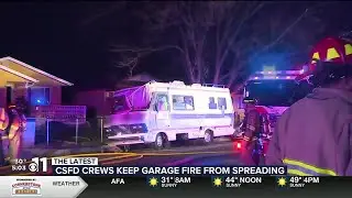 WATCH: Springs firefighters keep garage fire from spreading