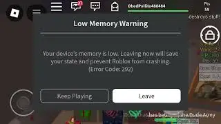 help me I finally got the error code 292 in Roblox