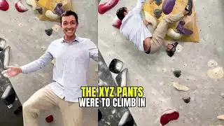 Forgot my gym bag and went rock climbing in work clothes!