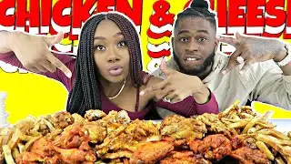 FUNNY CHICKEN & CHEESE SAUCE MUKBANG! | FRIED CHICKEN | FRENCH FRIES | CHEESE SAUCE | Eat & Laugh