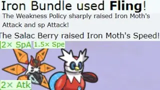 fling+weakness policy iron moth sweep | Pokemon Showdown