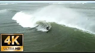 Drone Surfing in Rye, New Hampshire with waves from Hurricane Lee in 4k