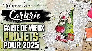 Carte de vœux sur PAPIER NATUREL aquarelles CHARVIN et KURETAKE