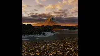 3D mountain landscape in blender