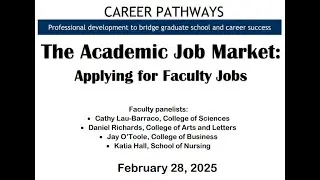 The Academic Job Market: Applying for Faculty Jobs