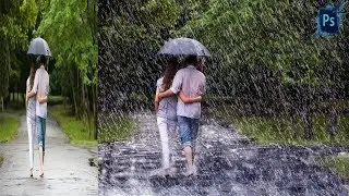How to Make Rain Effect and Change Background: Photoshop Manipulation Tutorial