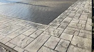 How to create natural stone effect paving using concrete 🤔#decorativeconcrete #howtolayconcrete