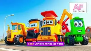 🚜Construction Crew Fix the Road to School! 🚌| Fun Cartoon for Kids | Ann Funny#DumpTruck #Excavator