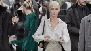 Iris Law arriving at the Dior Womenswear Fashion Show