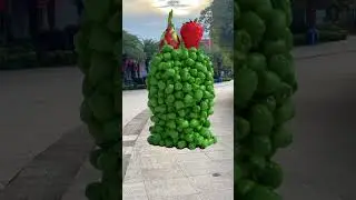Vegetables stand up, walk and collide with 3D special effects...#shorts