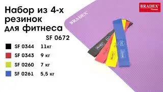 Bradex SF 0672 Набор из 4-х резинок для фитнеса Bradex SF 0672, нагрузка до 5,5/7/9/11 кг