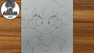 Урок рисования Гоку 🔥 | Простой пошаговый рисунок в стиле аниме Dragon Ball для начинающих и люби...
