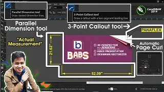 Automatic Page Curl & Actual Size using PARALLEL DIMENSION & 3-POINT CALLOUT tool in CorelDRAW 2019