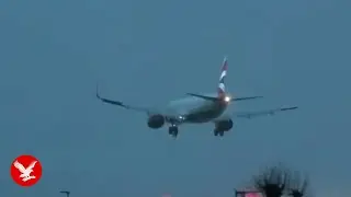 Planes struggle to land at Heathrow Airport during Storm Eowyn